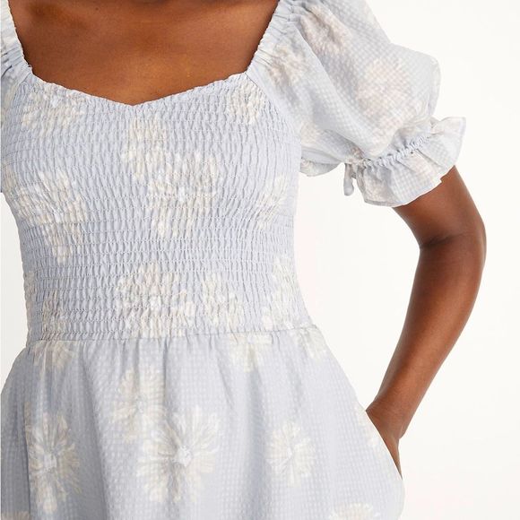 Madewell Silk Puff Sleeve Tiered Minidress - Picture 1 of 7